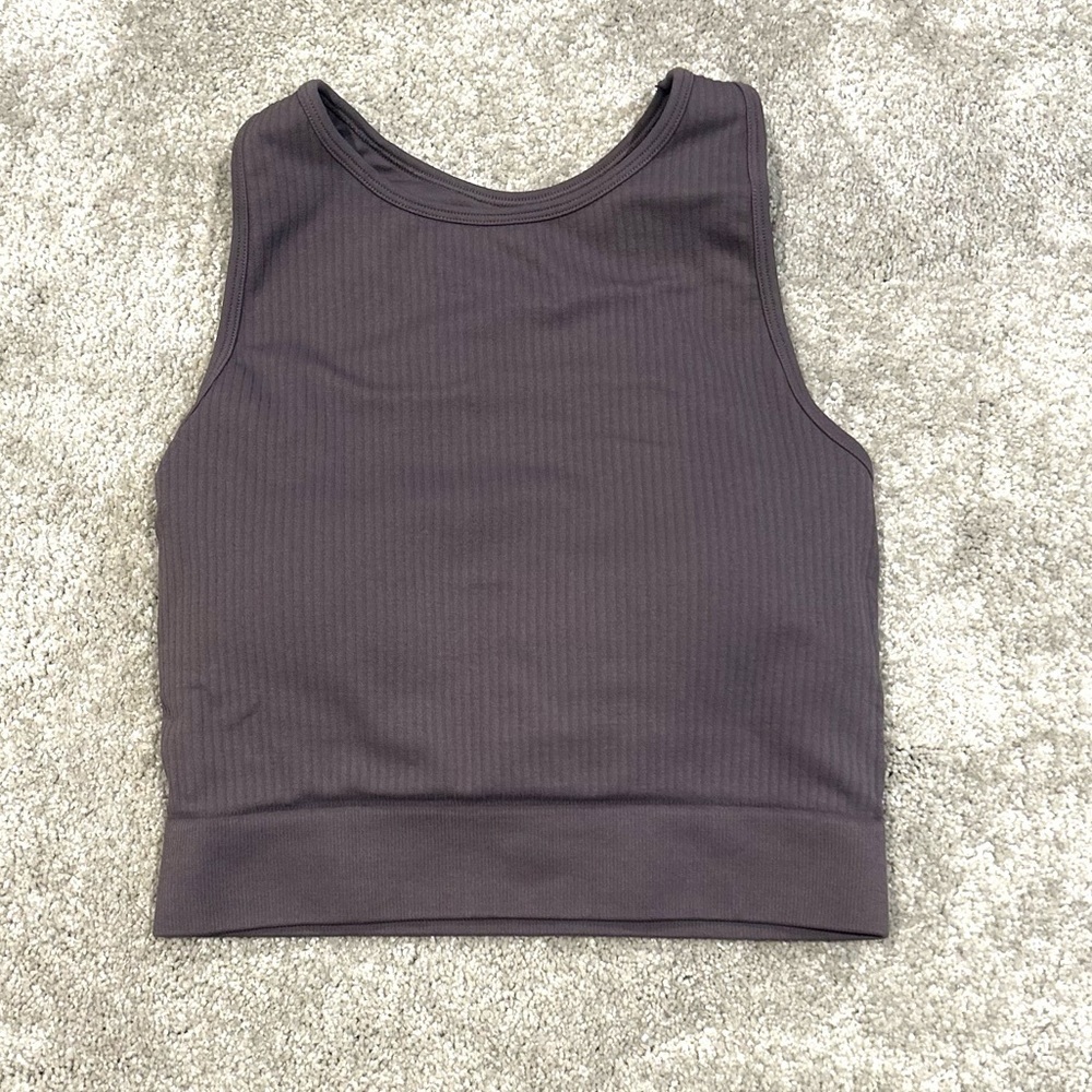 NWOT Running Girl Racerback High Neck Purple Sports Bra Size Small - Picture 2 of 5